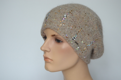 Берет Италия Vizio 1010 B бежевый с украшениями