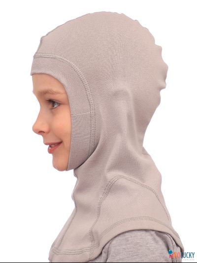 Шапка-шлем 23301-02 95%хлопок 5%лайкра, серый гранит 44-46