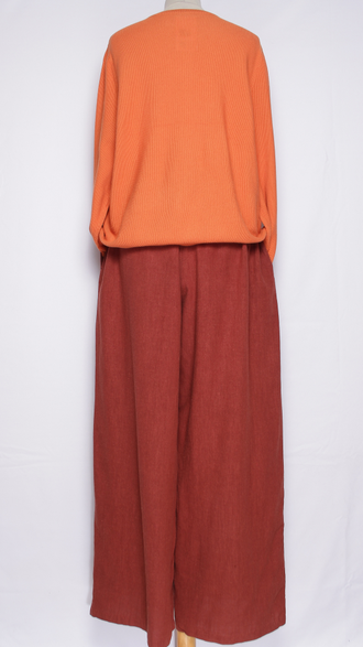 Брюки "Широкие палаццо крапива" терракот, мокко р.48-54