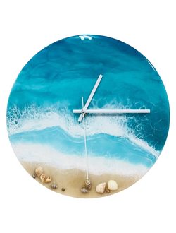 Часы из эпоксидной смолы "Море"