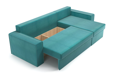 ПРАГА угловой диван ULTRA MIDNIGHT темно-синий (Софт)