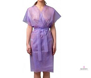 ЧИСТОВЬЕ Халат "Кимоно" одноразовый, без рукавов. Материал -Спандбонд  Сиреневый, 10 шт/уп