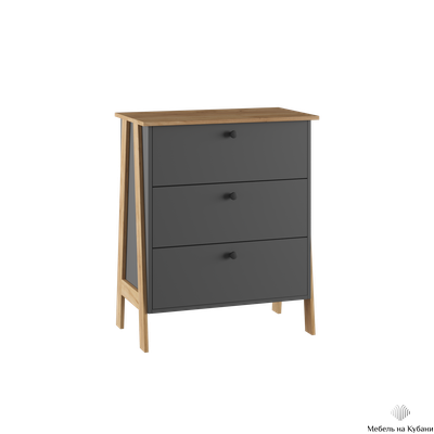 Теодора Комод ПВШ Графит/Дуб крафт