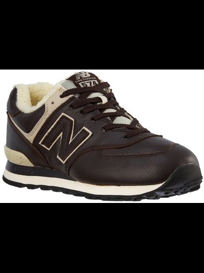 New Balance 574 Brown Leather с мехом