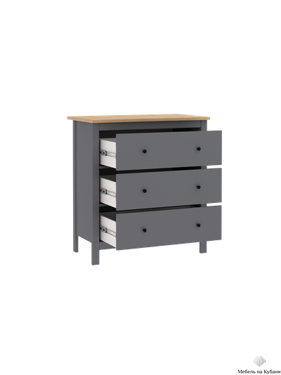 2.08.02.020.15 САГА комод 3 ящика серый/ясень