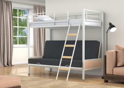 Двухъярусная кровать-диван Дакар 2 Белый (вставки дуб молочный) фото 2