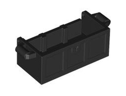 Container, Treasure Chest Bottom with Slots in Back, Black (4738a 4113935 6101166 6554503)