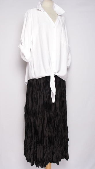 Юбка плотная шелковая "Жатая" серая, черная р.46-54