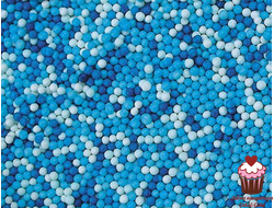 Сахарные шарики Бисер бело-голубой, 50гр