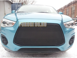 Защита радиатора Mitsubishi ASX 2013-2017 black верх PREMIUM