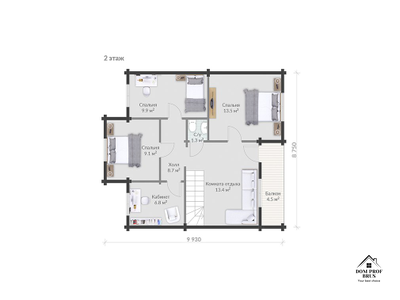 "Семейный Очаг": Просторный Дом из Клееного Бруса с Сауной 145 м²