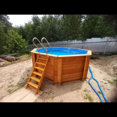 Деревянный морозоустойчивый бассейн "Орон" 370 х 370 х 145 см Кристалл