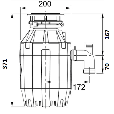 Измельчитель Franke TE-75 с пневмовыключателем