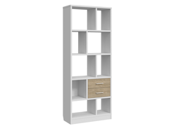 Гостиная ВИКТОРИЯ - Стеллаж ВИ-2К Белый структурный/Дуб Роше