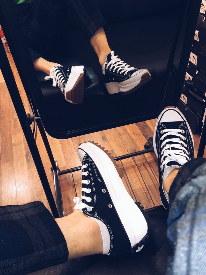 Успей купить Кеды Converse Run Star Hike черные низкие со скидкой