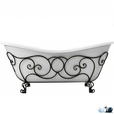 Ванна Эстет Бостон 180 x 74 см Отдельностоящая из литьевого мрамора