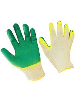 Перчатки Х/Б с двойным латексом
