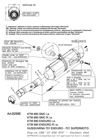 Глушитель LEOVINCE LV ONE EVO стальной 8299E