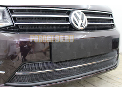 Защита радиатора Volkswagen Caddy 2015- (2 части) black низ