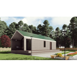 Одноэтажный каркасный дом с одной спальней 81м² (SK58)