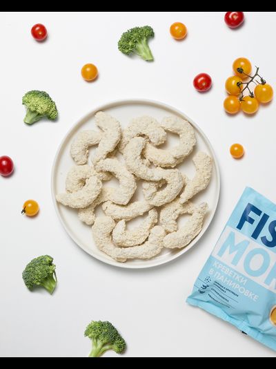 Креветки В ПАНИРОВКЕ маринованные 21/25 1 кг, в мягкой упаковке, FISH &amp; MORE
