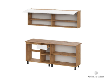 Монако 2,0м Кухонный гарнитур Дуб Золотой / Белый матовый Дуб Вотан