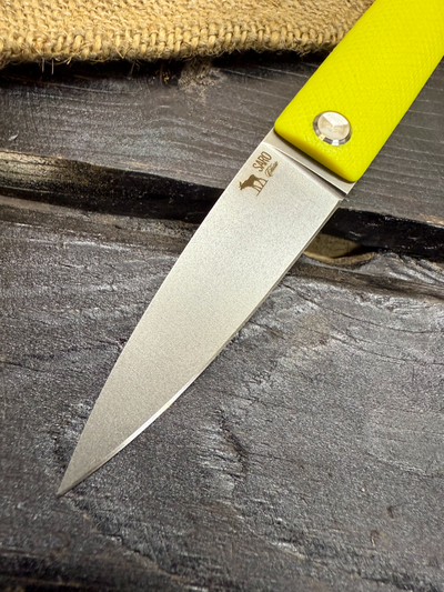 Фрикционный складной нож Скин-ду Малый сталь ELMAX, рукоять G10 желтый
