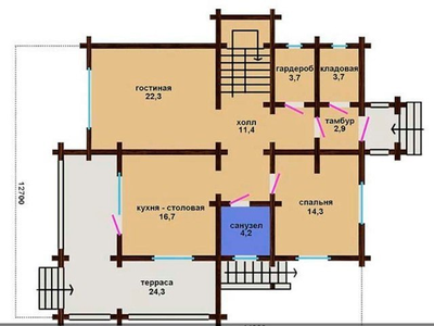 Дом из оцилиндрованного бревна ДБ-24, 190 м2