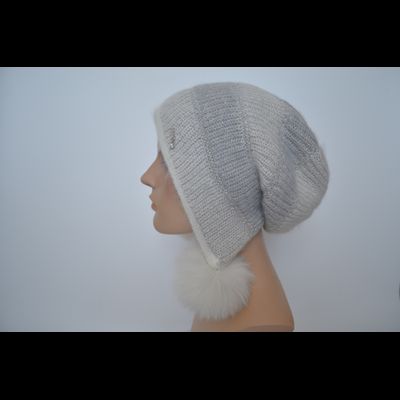 Шапка ушанка с помпонами Vizio Италия 1609 PP 66 белая