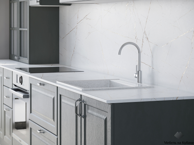 Столешница Белый Каспий (в/с ДСП, R1, 3 000, 600, 38, 3110, мт) (3050 мм)