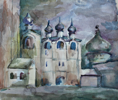 "Кремль. Звонница" бумага акварель 1970 год
