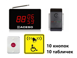 Универсальная система вызова персонала арт. APE510.10 - система вызова помощи инвалидам: 10 кнопок в