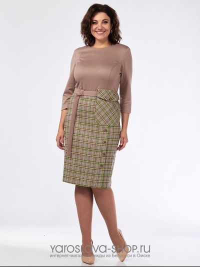 Модель : 2102.Стильное офисное платье.
