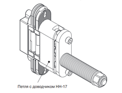 Петля MORELLI с доводчиком HH-17 SC Цвет - матовый хром