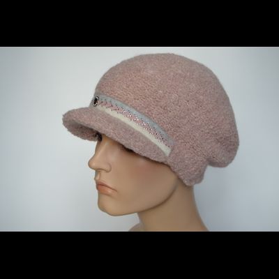 Розовая кепка женская из альпака Vizio Италия 9014 WK
