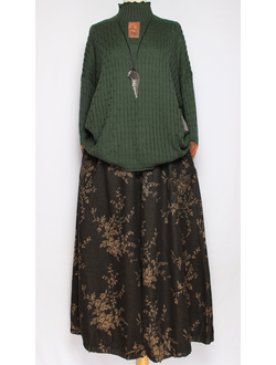 Джемпер ХЛОПОК КОСИЧКИ "СТОЙКА НАШИВКИ" малахит, вишня до р.54