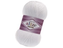 Cotton Gold (Alize) пряжа цвет №55 белый