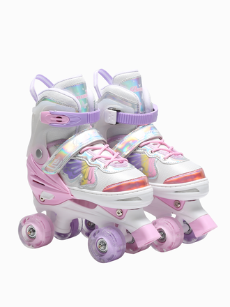 Квады детские раздвижные Banwei Butterfly Pink (светящиеся колёса)