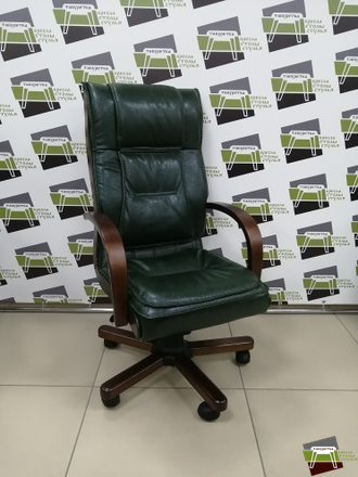 Кресло руководителя Лорд 1Д Н5 КЛ2005 кожа (зеленый)