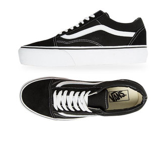 Black vans old skool platform top