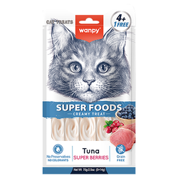 Wanpy Cat (Ванпи кэт) Лакомство для кошек «нежное пюре» из Тунца с ягодами, 70 г