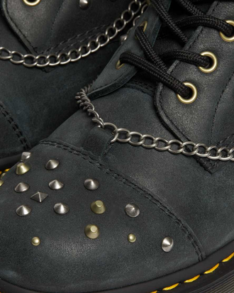 Ботинки Dr. Martens 1460 Studded Chain Leather Lace Up Black Utility