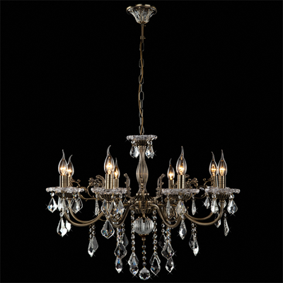 Люстра с хрусталем 3281/8 античная бронза/прозрачный хрусталь Strotskis Eurosvet