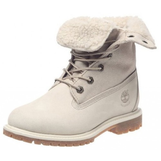 Timberland Teddy Fleece Белые/мех с отворотом (35-40)