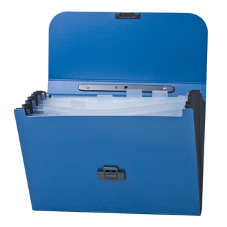 Папка-портфель пластиковая BRAUBERG "Energy" А4 (330х256х32 мм), 7 отделений, синяя, 222572
