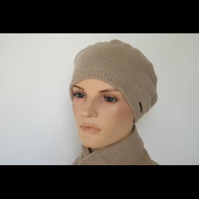 Кашемировый берет женский Vizio Италия 9000 В бежевый
