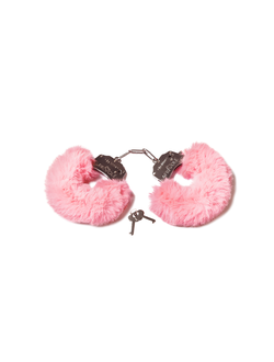 06261 Шикарные наручники с пушистым мехом пастельно розового цвета Be Mine
