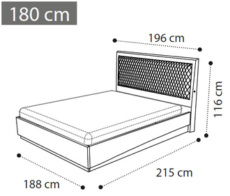 Кровать "rombi" с подъёмным механизмом 180х200 см (Nabuk 12)