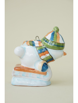 Снеговик на санках (спортсмен)