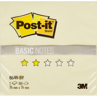 Блок-кубик Post-it Basic 654R-BY, 76х76, канареечный желтый (100 л)